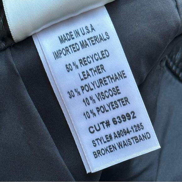 Agolde Recycled Leather Broken Waistband Straight Leg Pants in Detox Women’s 24 - Picture 9 of 10